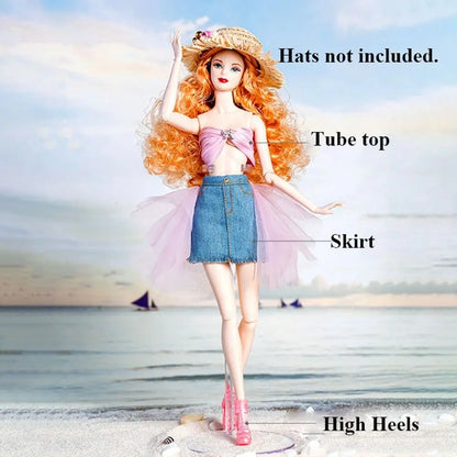 Fashion supermodel Doll Elegant Dress Casual Wears DIY Accessories Princess Dresses Suit Jeans Pants Set