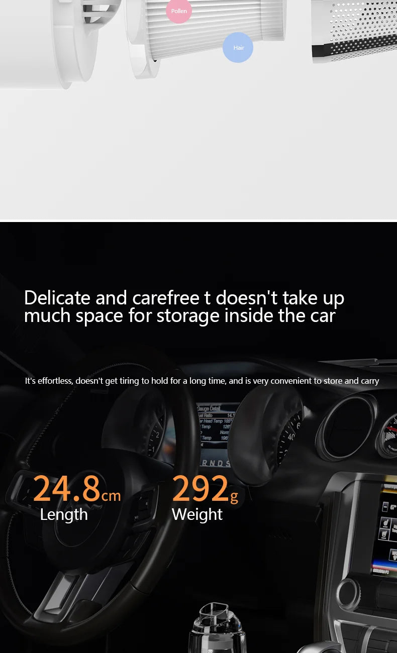 Vacuum Cleaner Mini Car Cleaning Powerful Suction Handheld Car Vacuum Cleaner Rechargeable for Car and Home Auto Vacuum Cleaner