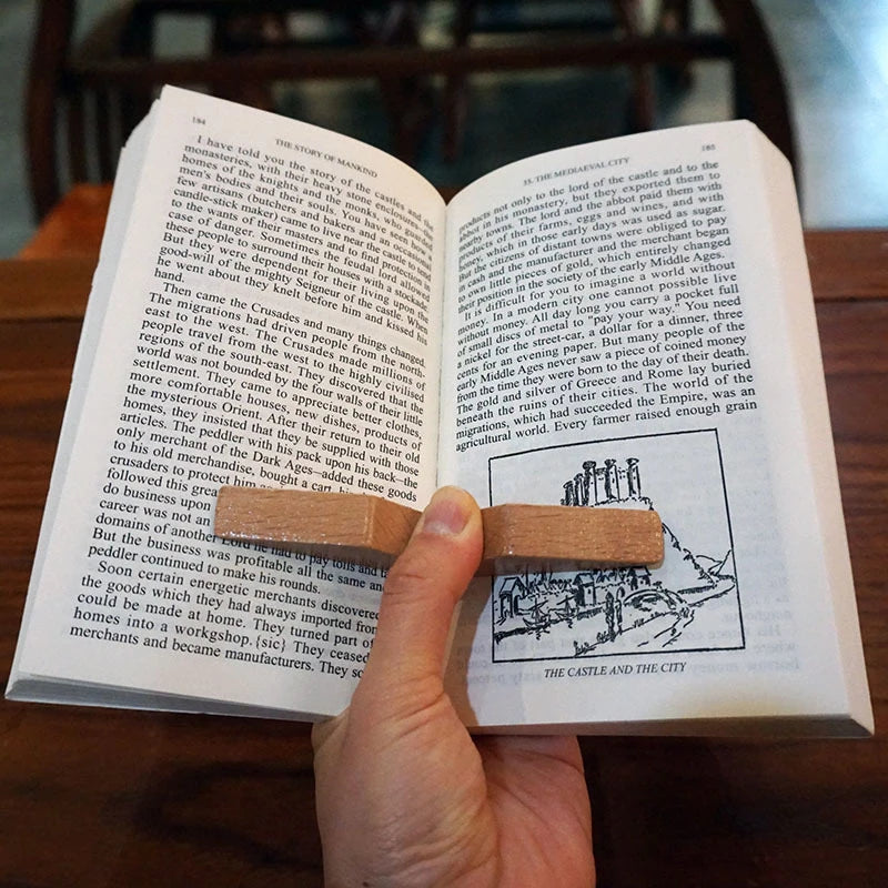 Creative Handmade Thumb Book Page Holder Book Expander Thumb Bookmark Wood Page Spreader Book Support Office Worker Reading Book