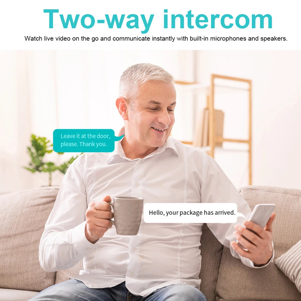 Video Doorbell Camera 2-Way Audio Doorbell with Camera PIR Motion Detection for Home Office