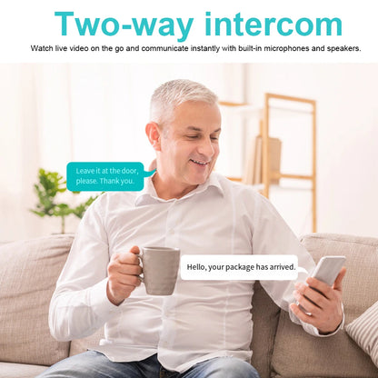 Video Doorbell Camera 2-Way Audio Doorbell with Camera PIR Motion Detection for Home Office