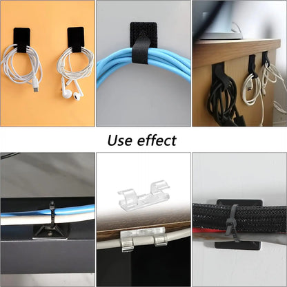 173 PCS Cable Management Kit Include Organizer Sleeve Cord Clips Cable Organizer Straps and Fastening Cable Ties for Office Home