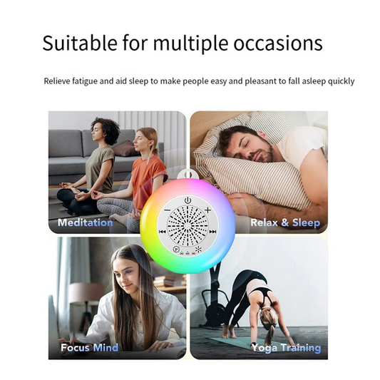 AAAEL-White Noise Sound Machine Kids Sleep Sound Player With Colorful Light Timer Noise Player Timed Shutdown For Baby Adult