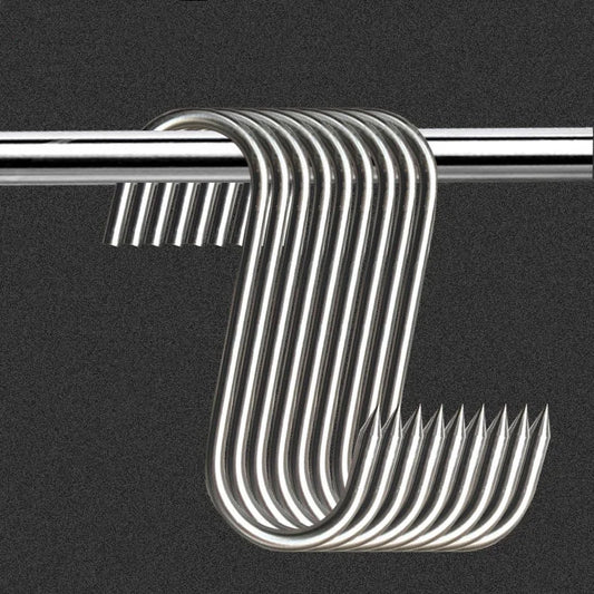 Stainless Steel S-hook With Pointed Tip Meat Hanger Hook Baking Tools for Butcher Shop Kitchen Hooks Home Storage Organization