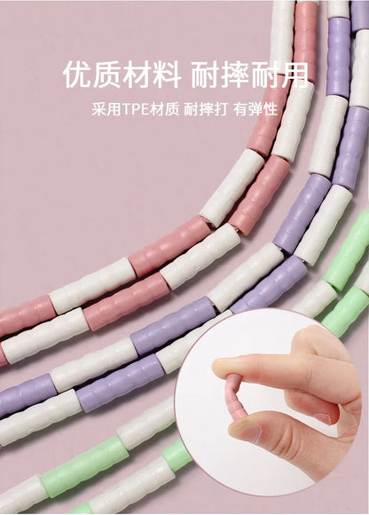 2.8M Exercise Rope Jump Rope Bamboo PVC Beginner Adult Child Soft Beaded No Tangle Segmented Fitness Skipping Cable Workout