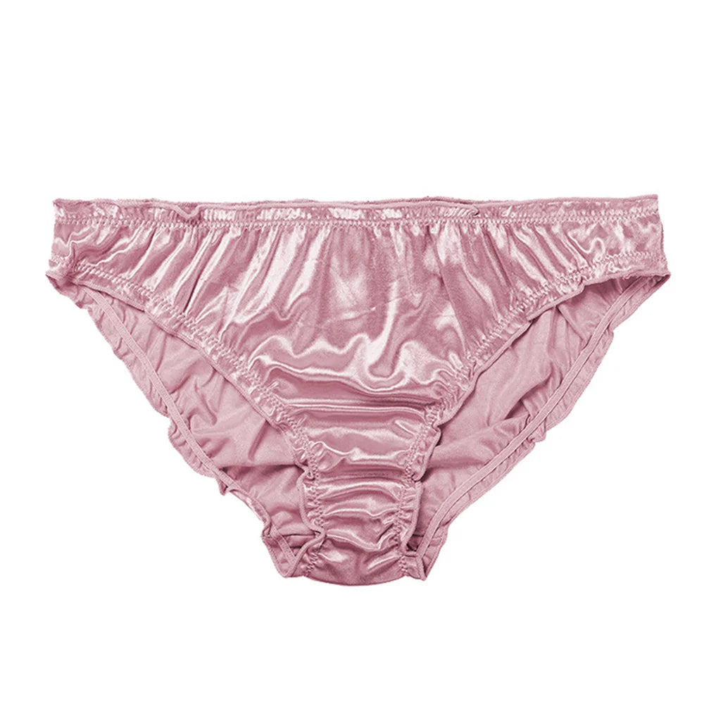 Luster Satin Underwear Women Full Briefs Sexy Ladies Smooth Silk Panties Ropa Interior Femenina Bragas Mujer