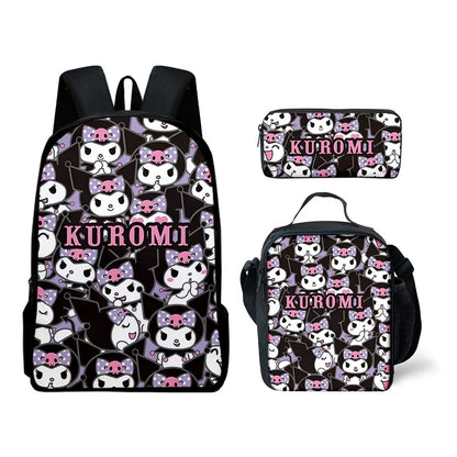 Sanrio Kuromi Backpack Sanrio Backpack Pencil Bag Student School Bag Primary and Middle kawaii Cartoon School Bag Mochila