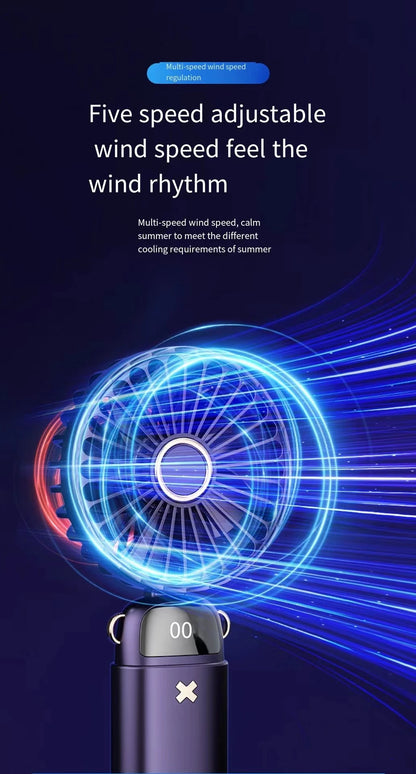 New Handheld Small Fan USB Portable Digital Display silentOffice DeskStudent on Dormitory Charging Outdoor Fan