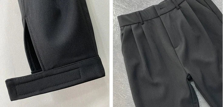 9 Cropped Office Male Suit Trousers Plus Big Size Men's Summer Pants Work Cheap High Quality Designer Clothes Elegant Tailoring