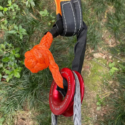 Shatter Resistant Synthetic Soft Shackle Rope Heavy Duty Offroad 4X4 Tow Shackle Strap with Protective Sleeve Recovery Ring