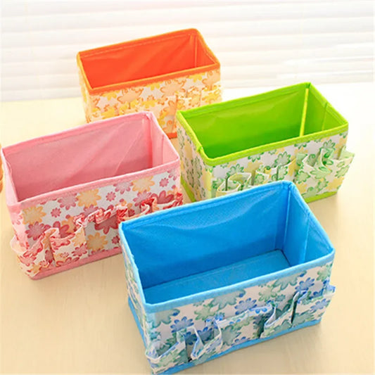 Organizer box makeup organizers Cosmetic Storage Box Bag Bright Color Foldable Stationary Container Makeup organizador watch box