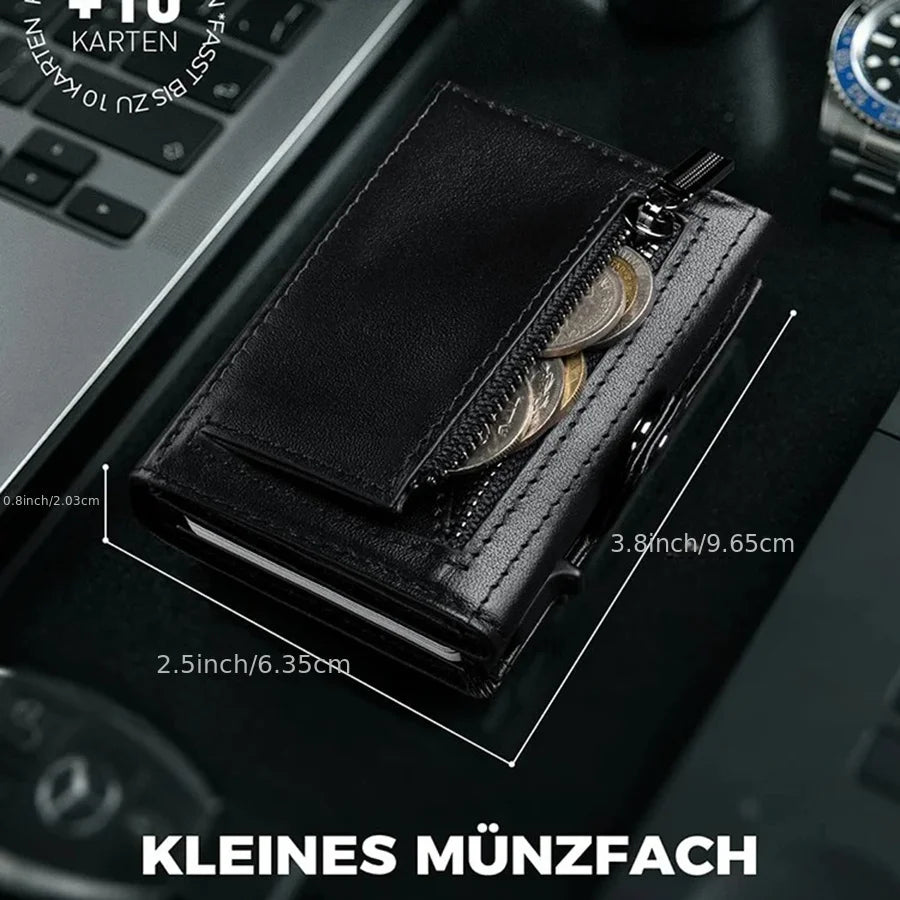 Men's RFID Blocking Wallet with Coin Pocket Airtag Wallet