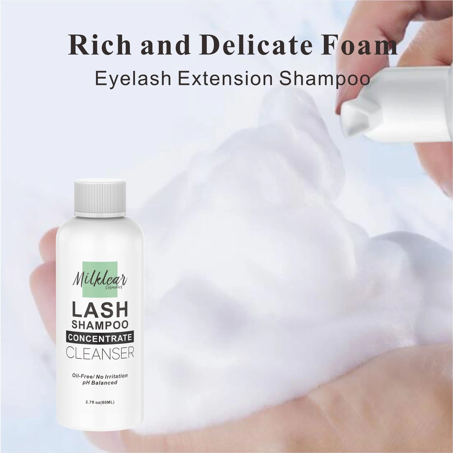 Lash Shampoo Concentrate Solution High Concentration 80ML DIY Eyelash Cleanser Concentrate for Lash Extensions for Home