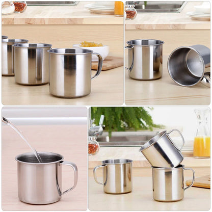 5 Pcs Stainless Steel Cups For Kids Lightweight Travel Mugs Water Drinking Containers Kitchen Bar Student Tea Coffee