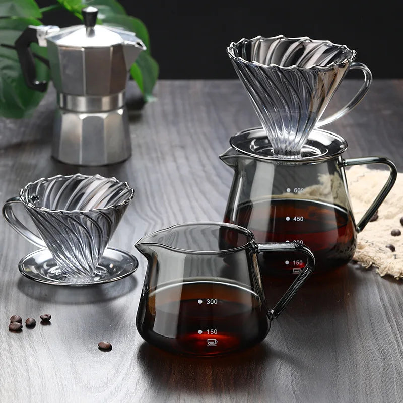 YOMDID 400/600ML Coffee Pot Glass Coffee Teapot Coffee Carafe Reusable Milk Juice Coffee Kettle Coffee Server Without Filter Cup
