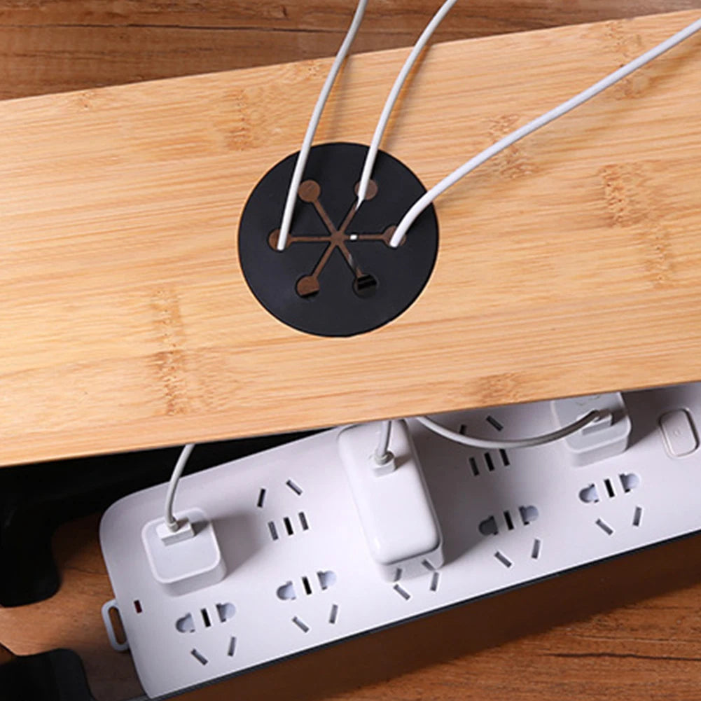 Socket Cable Organizer Box Wooden Style Cord Storage Case Dustproof Charging Data Cable Management Device for TV Wires/Computer