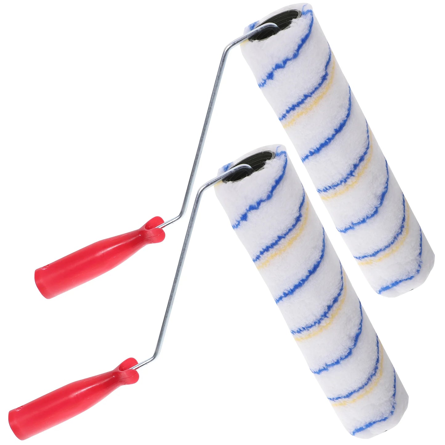 2Pcs Roller Paint Brushes Handheld Wall Painting Tools Reusable Smooth Finish Coverage Decorative Rollers Paint Rollers