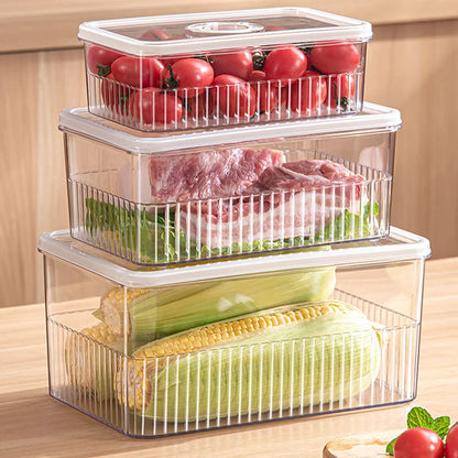 Refrigerator Storage Box Timing Fresh Fridge Organizer Vegetable Fruit Food Storage Containers Pantry Kitchen Organizer