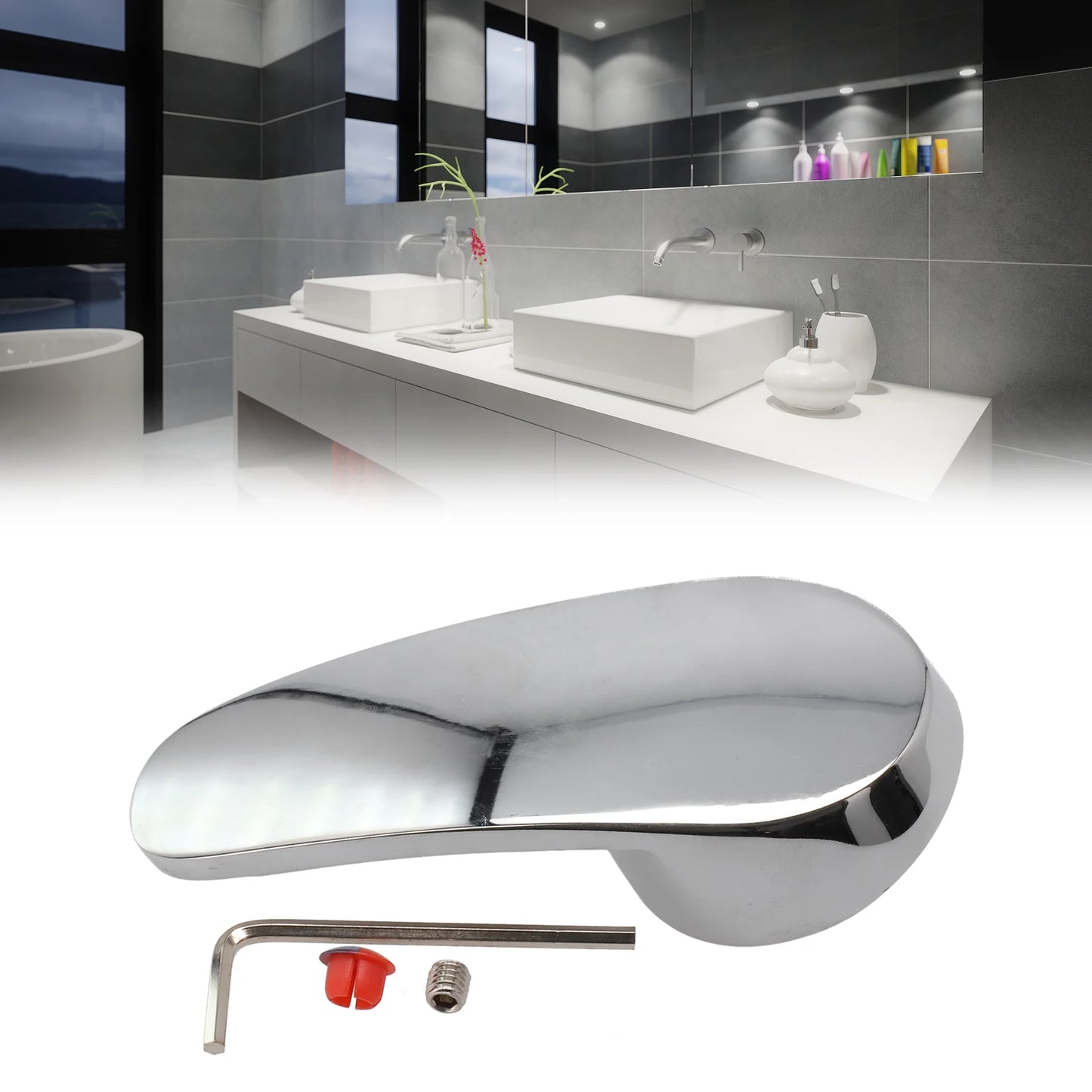 Kitchen/Bathroom Showers Mixer Tap Handle Faucet Head Handle Mirror Polished Basin Single Thermostats Bathtubs