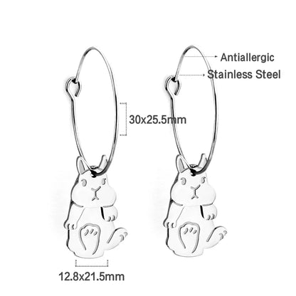 LUXUSTEEL Golden Heart style Women's Hoop Earrings Stainless Steel Female Earring Flower Star Drop Ear ring Jewelry Gifts