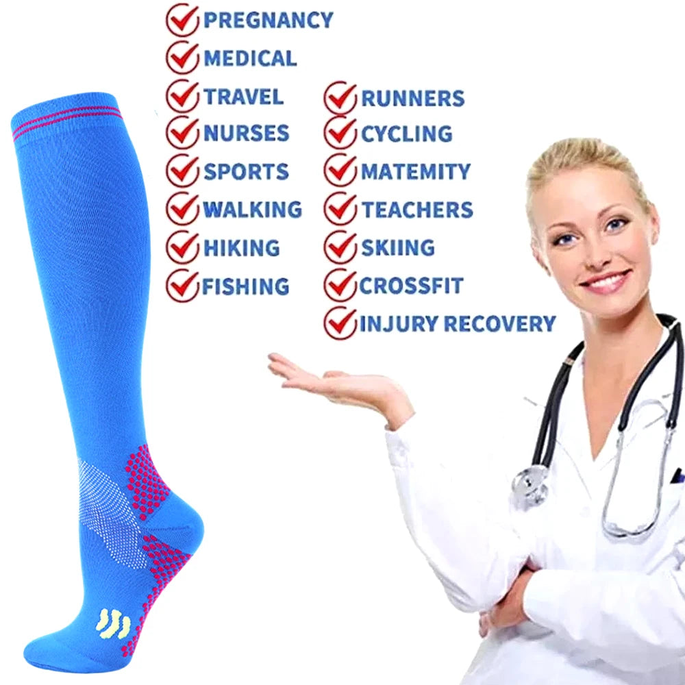 1 Pair Sports Stockings Compression Golf Sports Socks Medical Nursing Stockings Prevent Varicose Veins Socks Fit for Rugby Socks