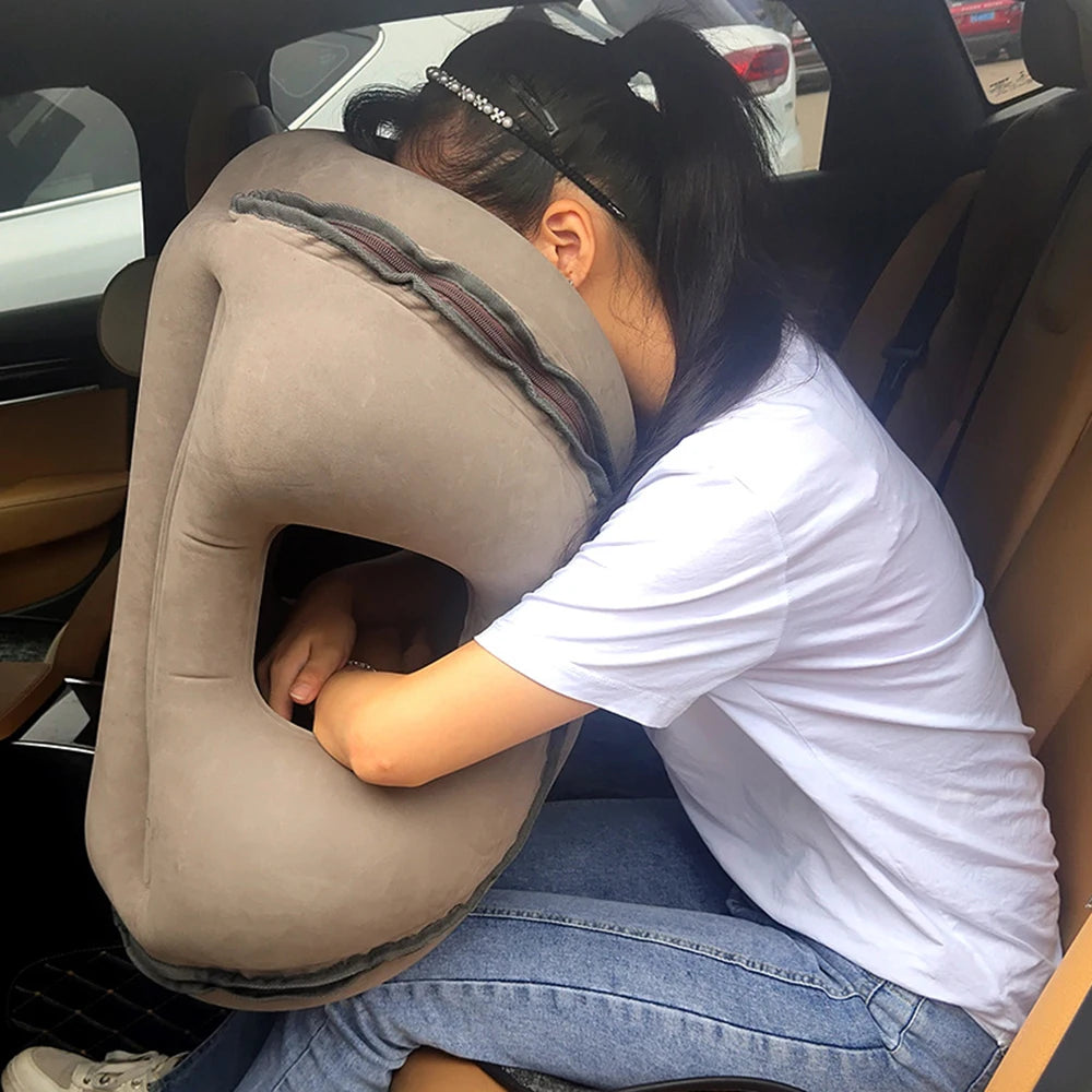 Inflatable Travel Neck Air Pillow Headrest Support Cushion Soft Sleep Pillows for Airplane Sleeping Car Train Office Home 바디필로우