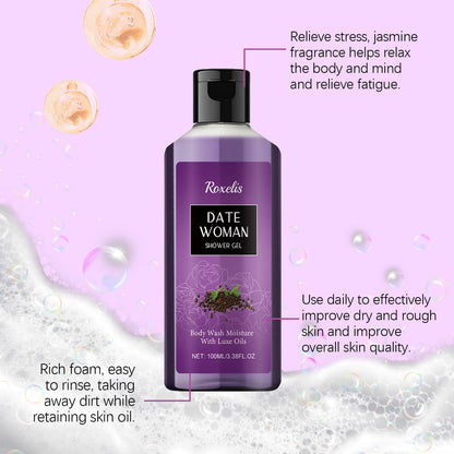 Herbal Floral Warm Nourishing Shower Gel Long-Lasting Jasmine Fragrance Moisturizing Clean Skin Care Bath Gel