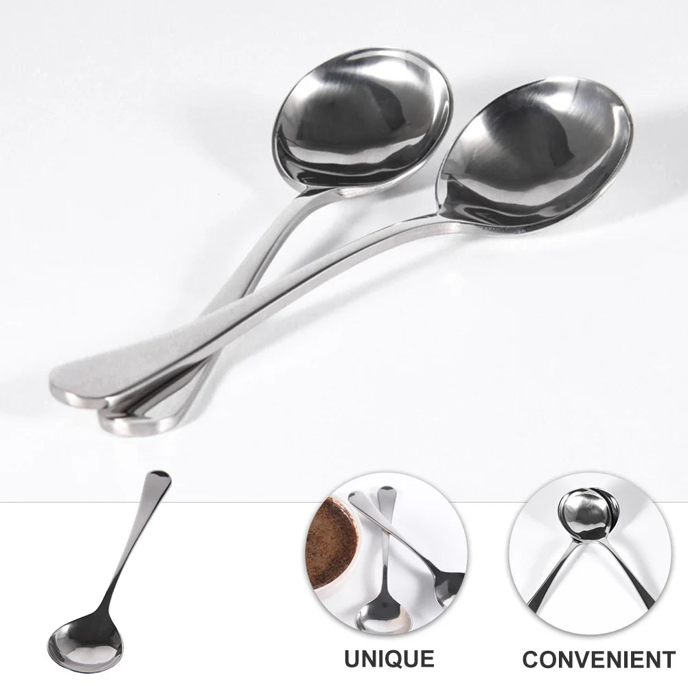Stainless Tasting Spoon Long Handle Cupping Spoons Dessert Spoon Coffee Stirring Spoon Tea Cup Spoon Food Spoon