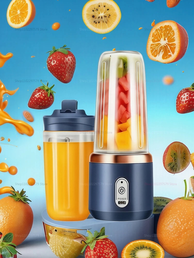 Portable Juicer Cup 6 Blade Blender Household Fruit Juicer Smoothie Mixer Machine USB Rechargeable Juice Extractor Kitchen Tool