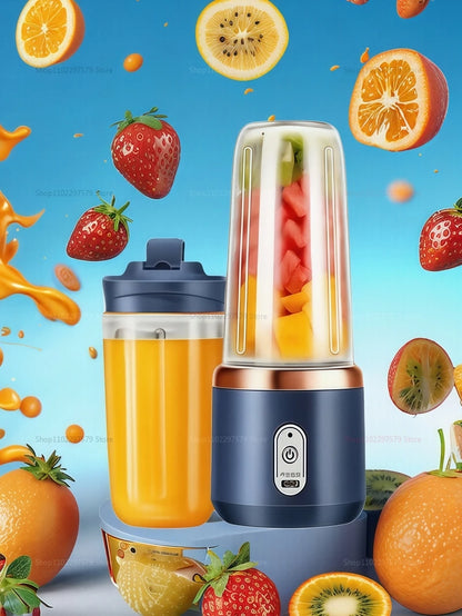 Portable Juicer Cup 6 Blade Blender Household Fruit Juicer Smoothie Mixer Machine USB Rechargeable Juice Extractor Kitchen Tool