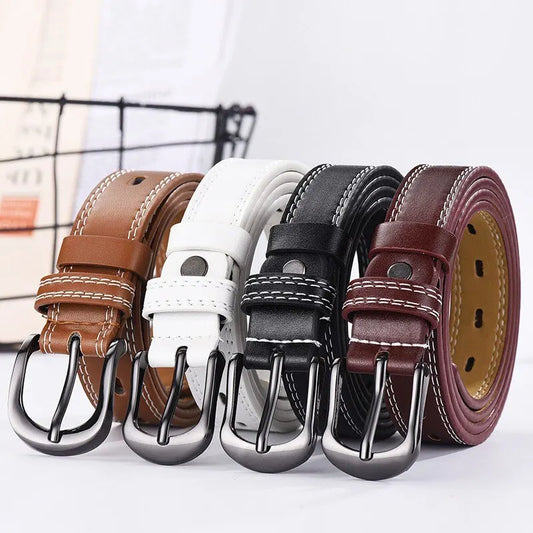 Women's Belt Retro Needle Buckle Men's Belt Casual Trend Belt Soft Belt Hollow Belt Paired with Jeans Belt PU Leather Belt