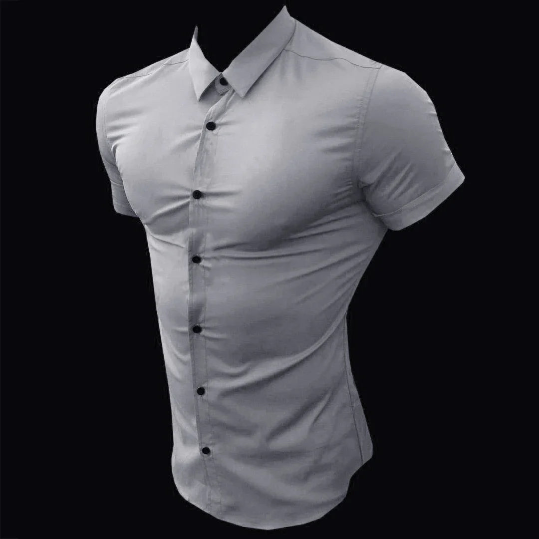 Summer Fashion Slim Fit Button Short Sleeve Shirts Men Casual Sportswear Dress Shirt Male Hipster Shirts Tops Fitness Clothing