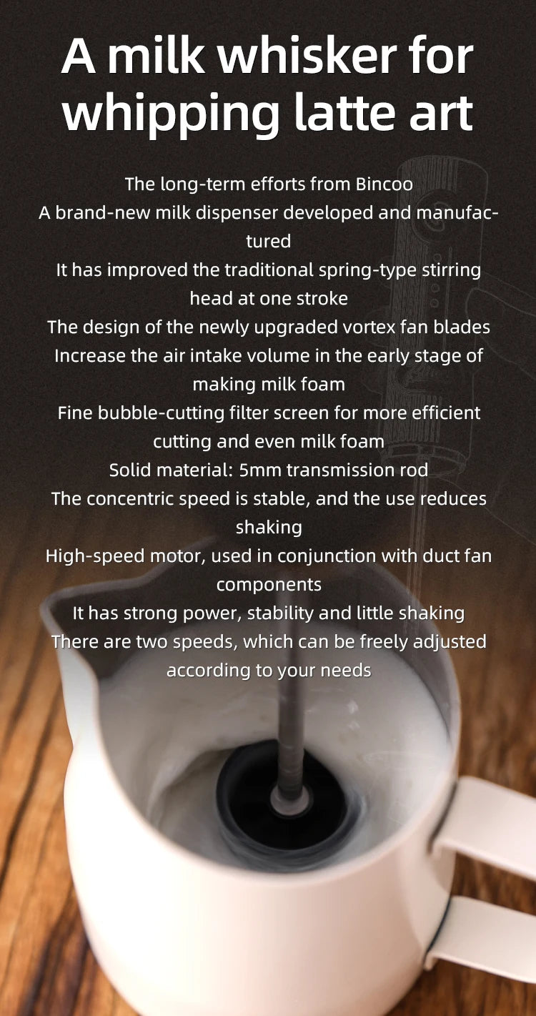 Bincoo New Milk Foamer Coffee Whisk Mixer Electric Blender Egg Beater Mini Frother Handle Stirrer Cappuccino Maker Cooking Tools