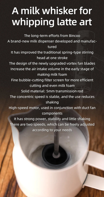 Bincoo New Milk Foamer Coffee Whisk Mixer Electric Blender Egg Beater Mini Frother Handle Stirrer Cappuccino Maker Cooking Tools
