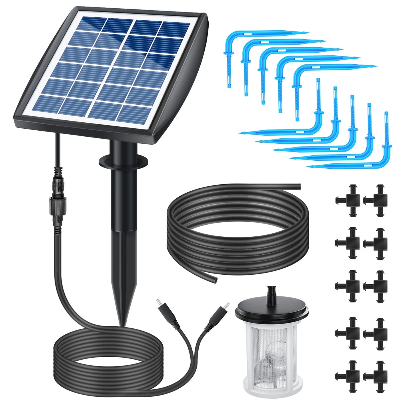 Solar Panel Powered Water Fountain Pool Pond Garden Water Sprinkler Sprayer with Water Pump &amp Heads Aquarium fountain