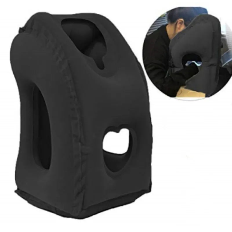 1pc Inflatable Travel Pillow, Airplane Pillow With Patented Valve Design, Travel Accessories With Neck And Head Support, Travel