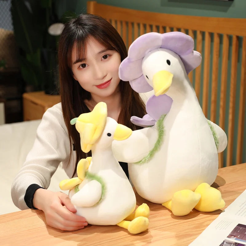 Lovely Duck Doll Flower Duck Plush Toy Stuffed Animal Plush Toy Best Gift Kawaii Plushie Toy Simulation Funny Doll