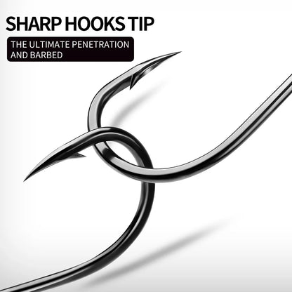 PROBEROS 10Pcs/lot Thick High Carbon Steel Fishhook Lron Hook With Barb Hook for Haihu River Fishing Gear Accessories Wholesale
