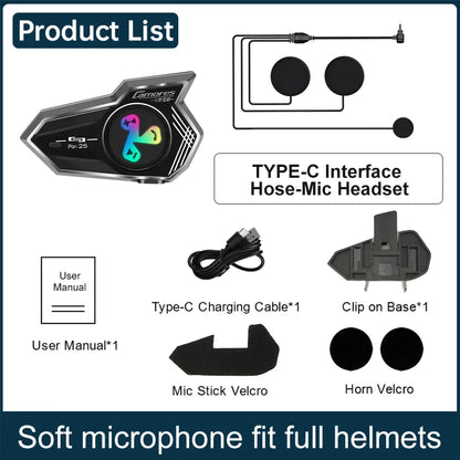 Bluetooth 5.4 Wireless Motorcycle Helmet Headset Hands-free Call Phone Motorcycle Waterproof Earphone Music Player Moto Helmet