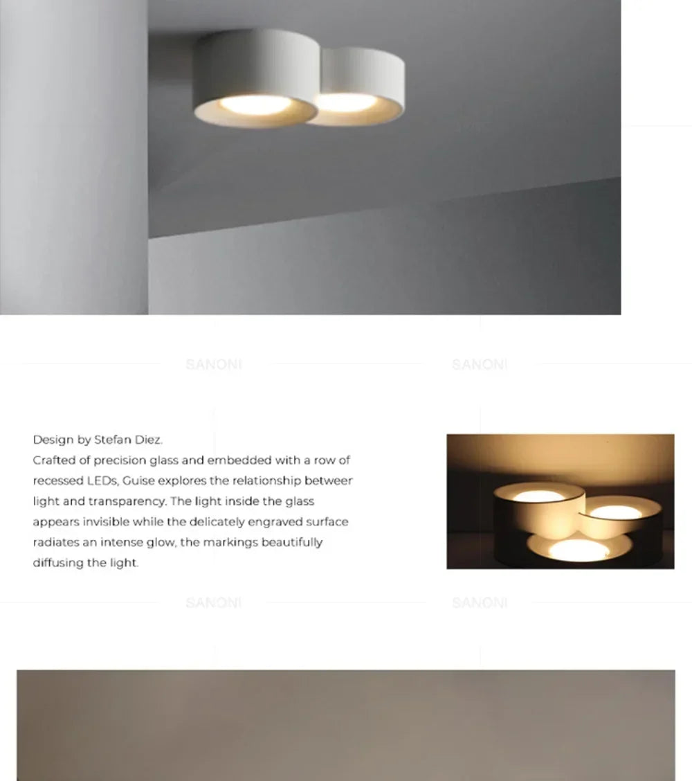 LED Ceiling Mounted Lights for Living Room Bedroom Hallway Corridor Modern Nordic Cylinder Minimalism Indoor Home Decoration
