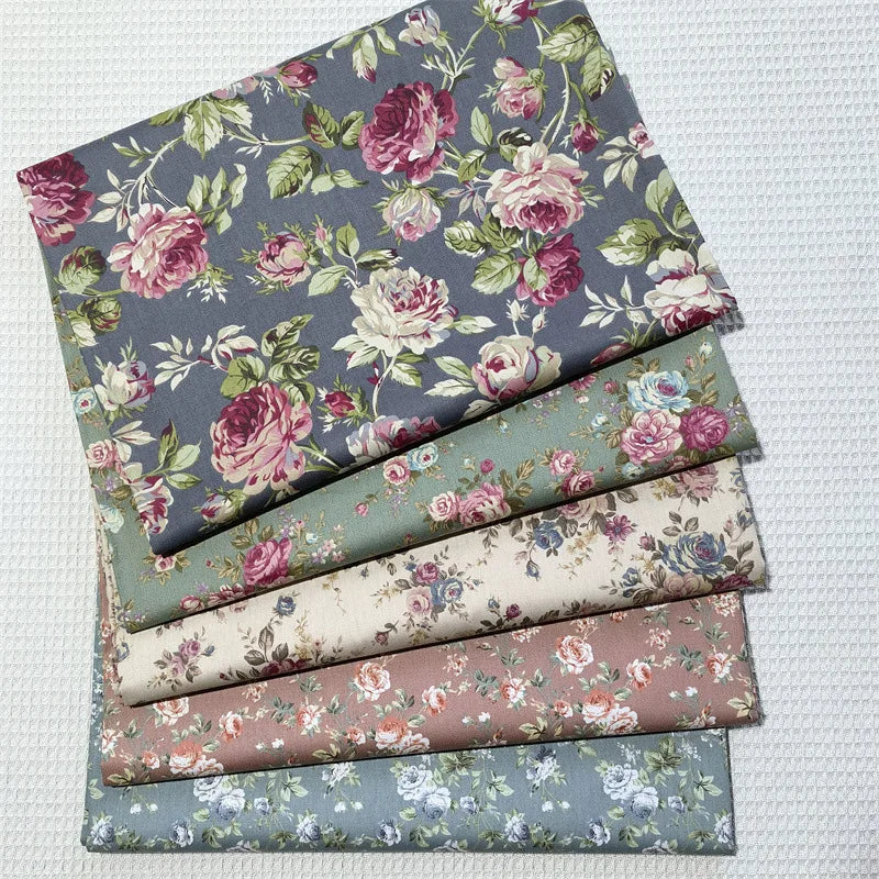 160x50cm Vintage Rose Flower Cotton Fabric Cotton Bedding Cotton Clothing Hair Ring Fabric