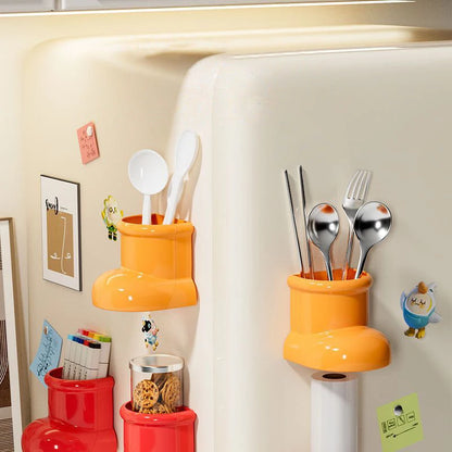 Cute Boots Magnetic Suction Fridge Wall Mounted Organizer Kitchen Decorative Organizer Basket No Punch Storage Boxes