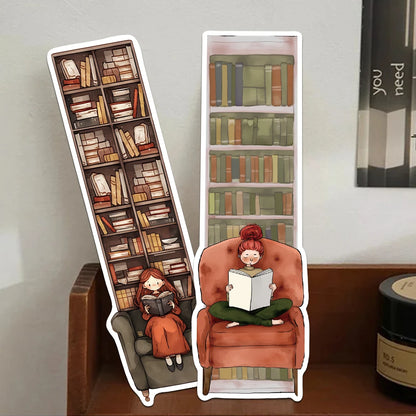 30pcs Bookcase Reading Bookmarks Decoration Cards School Stationary Supplies DIY Aesthetic Bookmark Students Creative Gifts