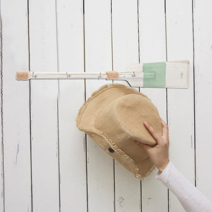 Hooks Wall Hook Wooden Nautical Hanger Decor Mediterranean Paddle Oar Rack Coat Decorative Hat Hanging Style Beach Boat Ornament