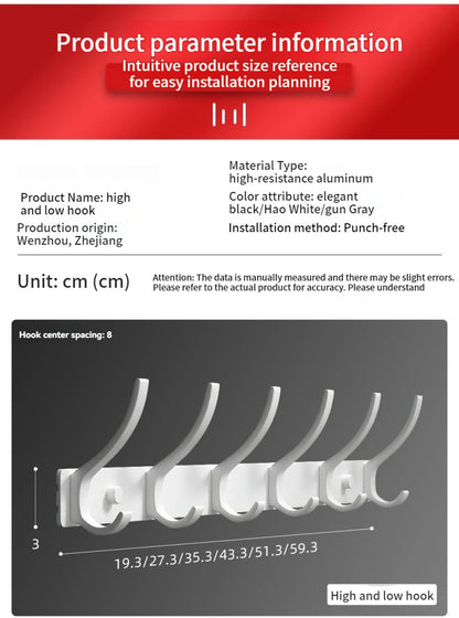 no drill Door Behind Hook Storage Wall Hanging Clothes Hanger Coat Hook Punch-free Hanger Bedroom Organizer Storage Kitchen Acce