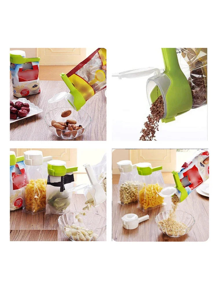 Food Storage Seal With Dumping Port, Food, Chip Bag Clip, Plastic Cover Food Clip,  For Sorting And Storing Food In The Kitchen