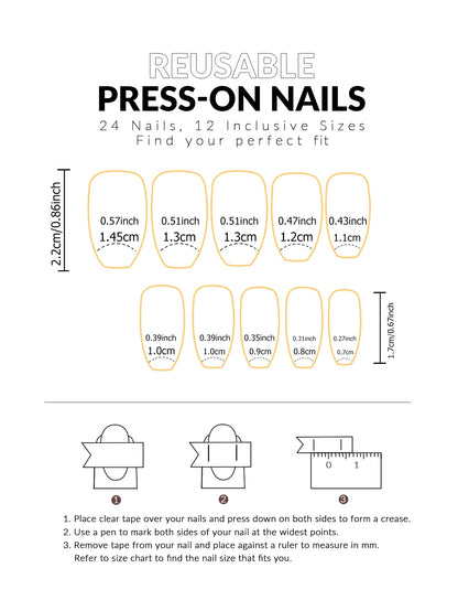 24pcs/set short square fake nails for women cute bride heart white french tips faux ongles y2k press on false nail supplies