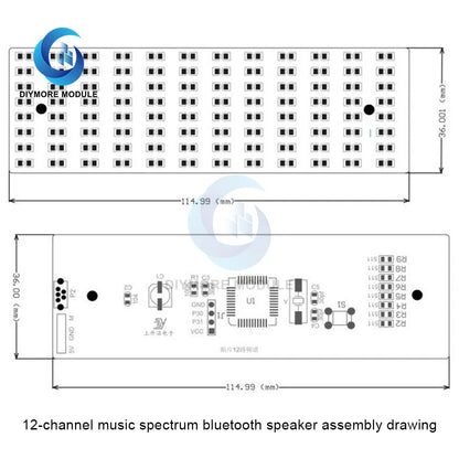 3WX2 12-way spectrum 45 magnetic speaker bluetooth assembly kit music students welding teaching training electronic DIY