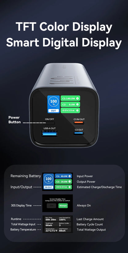 Vention Power Bank 140W 27000mAh Portable PD External Battery PowerBank 100W for Macbook Pro iPad iPhone Laptop Notebook Xiaomi