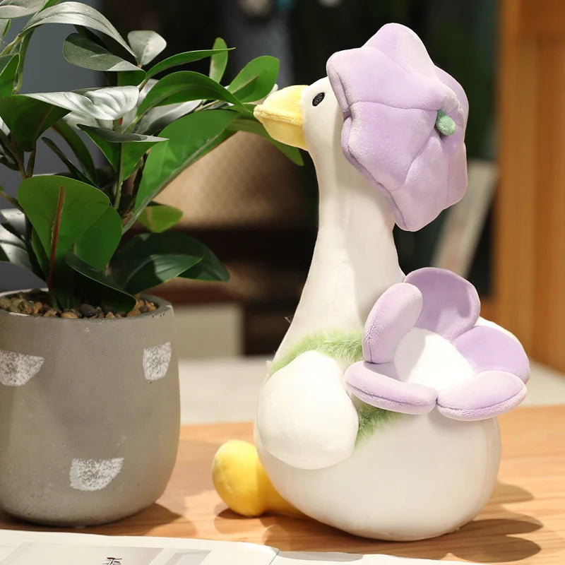 Lovely Duck Doll Flower Duck Plush Toy Stuffed Animal Plush Toy Best Gift Kawaii Plushie Toy Simulation Funny Doll